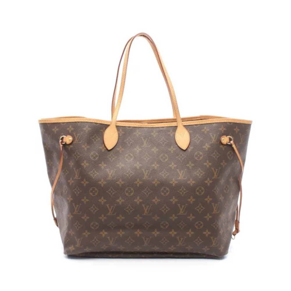 Louis Vuitton Neverfull Tote Bag Canvas Leather Monogram Brown